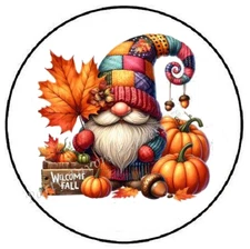 WELCOME FALL GNOME LEAF HALLOWEEN ENVELOPE SEALS LABELS STICKERS PARTY FAVORS
