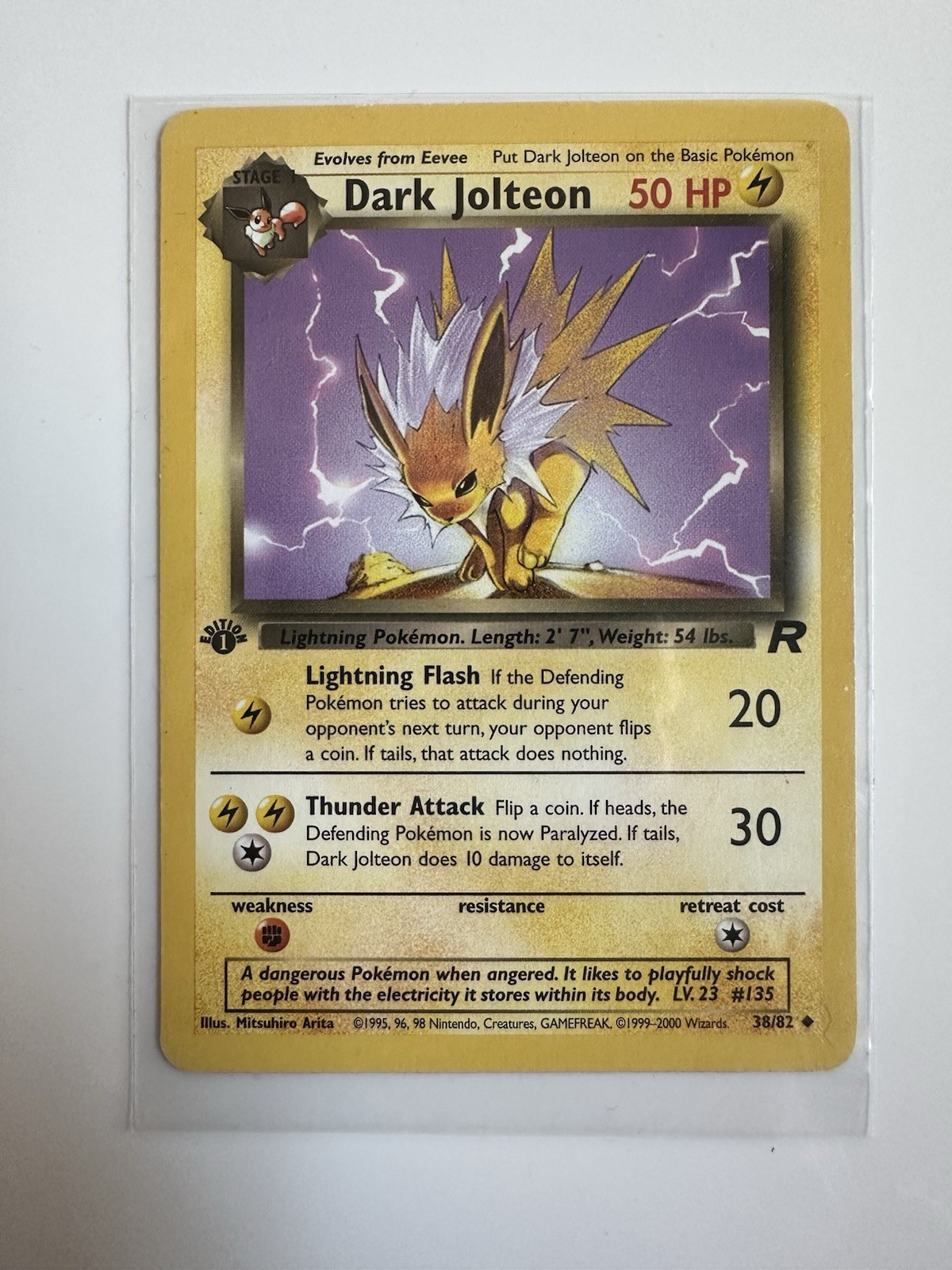 Pokémon Dark Jolteon TCG 1st Edition Card 38/82 Near Mint