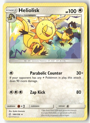 Heliolisk 180/236 Rare Cosmic Eclipse Pokemon HP