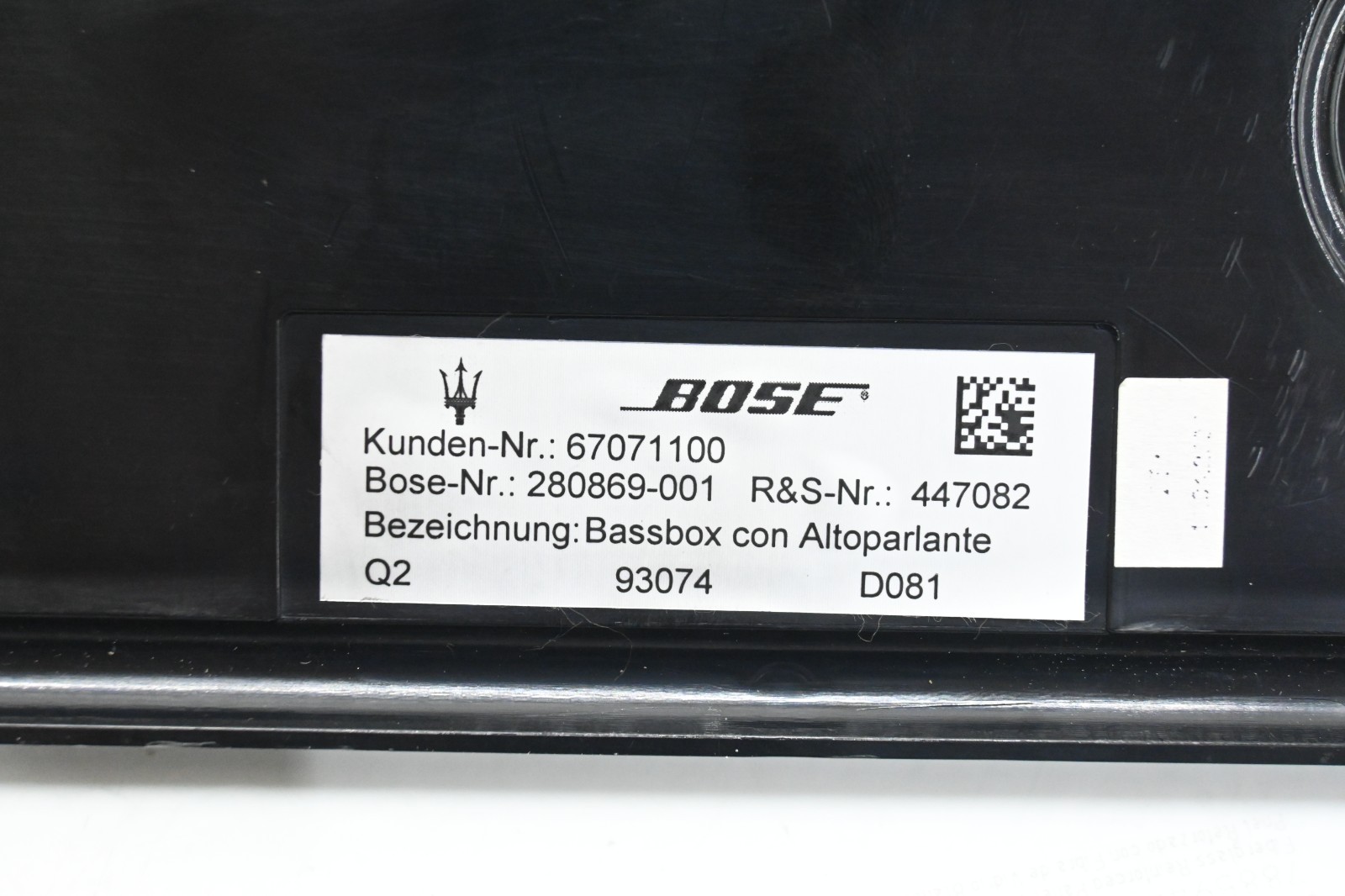 ⭐ 03-19 Maserati Granturismo Quattroporte Bose Subwoofer Audio Speaker Box Oem