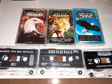 VARIOUS ARTISTS -BORN TO BE WILD 1, 2 AND 3 - 3 CASSETTE TAPE ALBUM SET ROCK