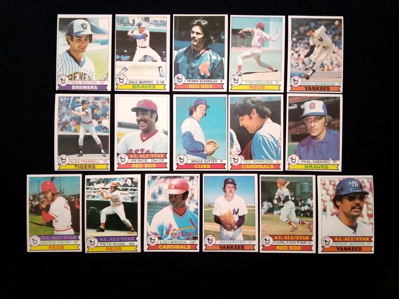 1979 Topps Rose Jackson Brock Murphy Rice Foster Seaver Molitor Baseball Lot 16