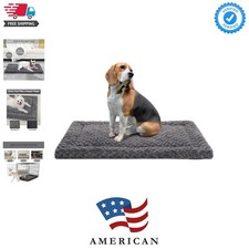 Washable Dog Bed Mat Ultra Soft Dog Crate Pad Comfy Fluffy Pet Kennel Beds Sl...