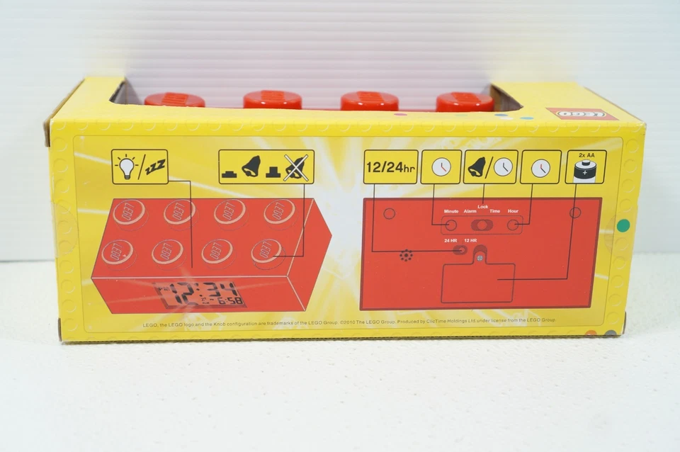 LEGO Brick Alarm Clock Red 4x2 Brick 9002168 - Image 4 of 4
