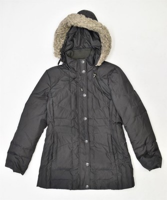 London Fog wattierte Damenjacke mit Kapuze UK 8 Small grau Polyester QS01