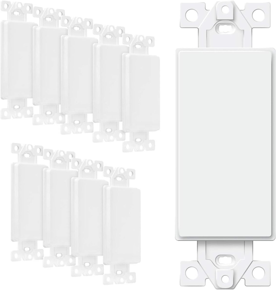 Blank Adapter Insert for Decorator Wall Plates, Unbreakable Polycarbonate Thermo