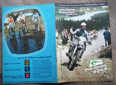 Kraftfahrzeugtechnik KFT 7/61 MZ ES 175/250 Rennsport Fahrrad Möve Diamant Mifa