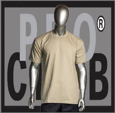 Big and Tall T-Shirts Plain Men PRO CLUB HEAVYWEIGHT Pro Club Khaki Tee Shirt 