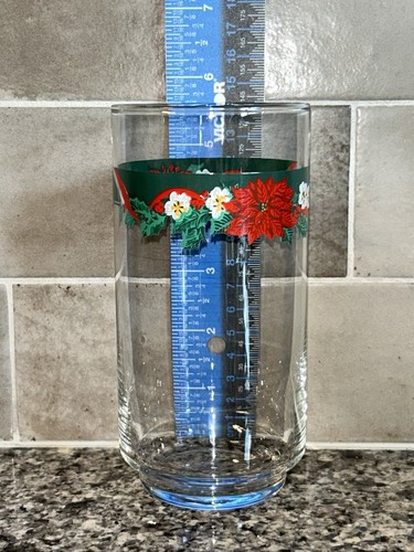 Libbey Tienshan Deck The Halls 14oz Glassware Tumbler 5 5/8”H - Picture 2 of 4