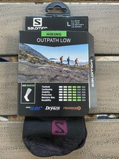 Salomon Hiking OUTPATH LOW Quarter Socks Mens  L US 8.5 - 11 Black Red - 1 Pair