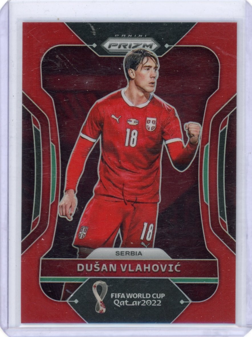 Dusan Vlahovic 2022 Panini Prizm World Cup Serbia Red /399 #255
