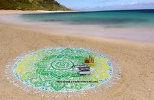 Coperta Da Spiaggia Ombre Con Frange In Pizzo Mandala Rotonda Tappeto Decorativo