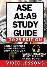  ASE Guide Study Test A1-A9 Prep 2024-2025: SERIES, All One the NEW for Motor
