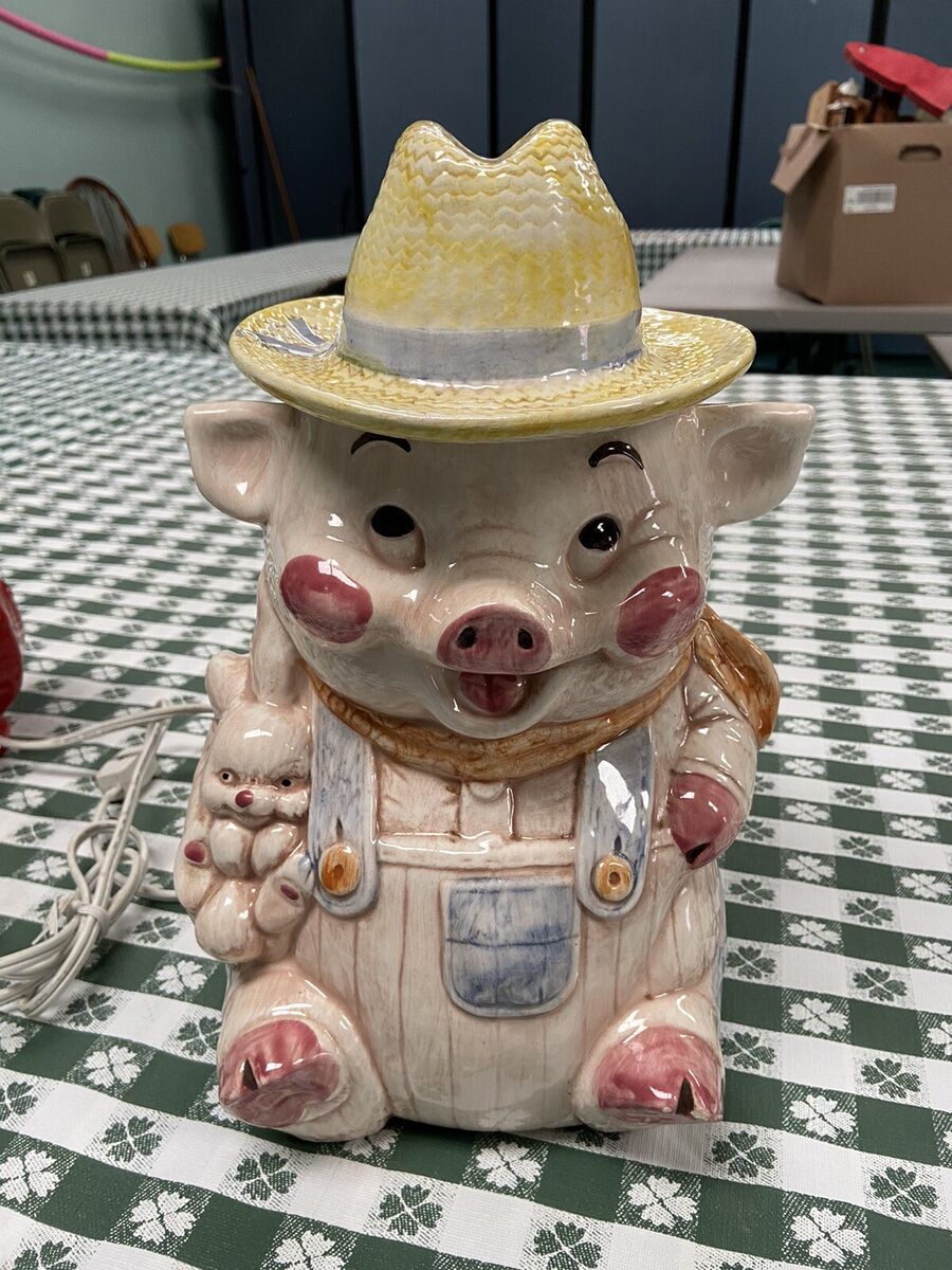 Vintage 1960's Treasure Craft Pig Farmer Straw Hat Overalls Cookie Jar Made USA | eBay Vintage 1960's Treasure Craft Pig Farmer Straw Hat Overalls Cookie Jar Made USA | eBay