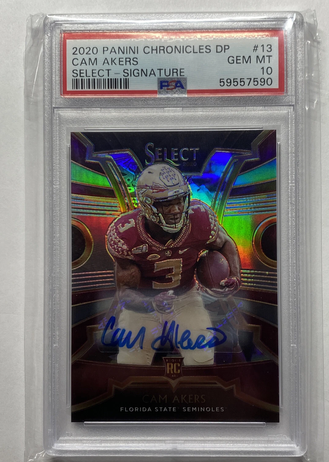 Cam Akers Panini Chronicles Draft Picks Select #13 Signature