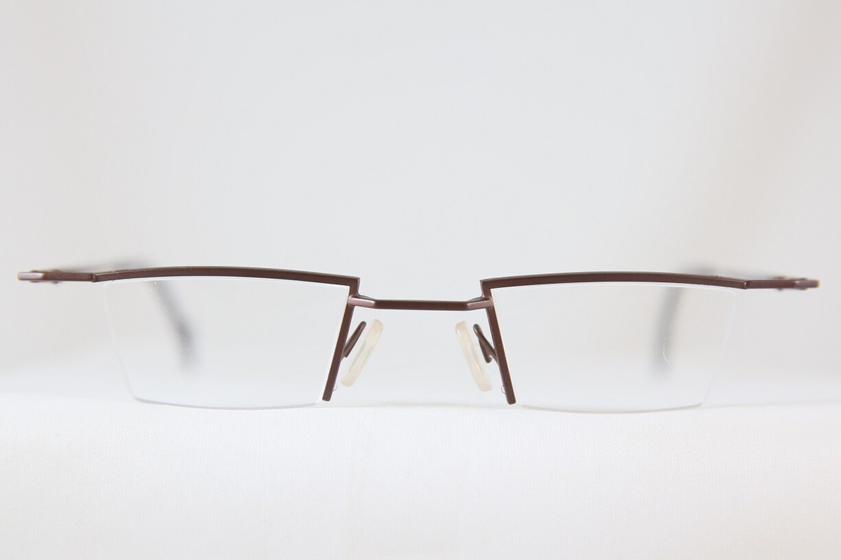 NEW VINTAGE THEO PAN HEAD COL 98 HALF RIMLESS EYEGLASSES MADE IN