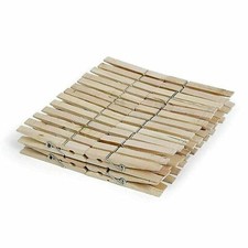 40Pcs Wooden Clothespins Wood Laundry Clothes Pins Regular Size Craft 40ct New