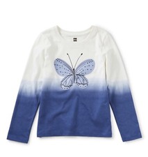 Tea Collection Girls Nightfall Butterfly Dip Dye Long Sleeve Top Tee Size 3 or 4