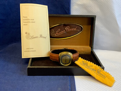 Vtg Lucien Piccard Mens Wrist Watch in Box DaVINCI Seashark