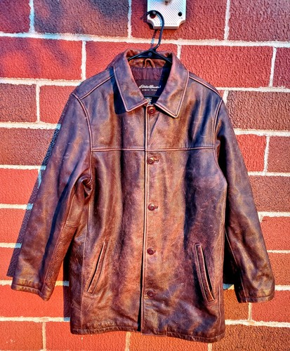 Vintage Eddie Bauer Mens Leather Quilt 