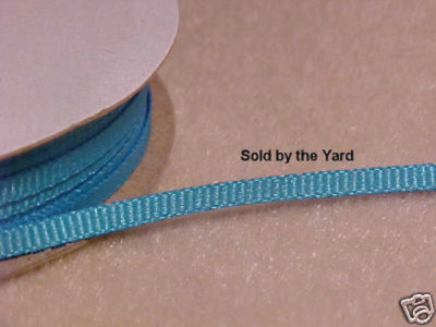 Turquoise Ribbed Ribbon TURQUOISE Ribbed Polyester Ribbon in 1/8 Inch (3mm) Width - SOLD BY THE ...