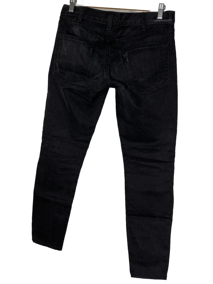 Current/ Elliot Mens Skinny Moto Jeans Faded Black Size 27-0 Made In USA - Image 2 of 4
