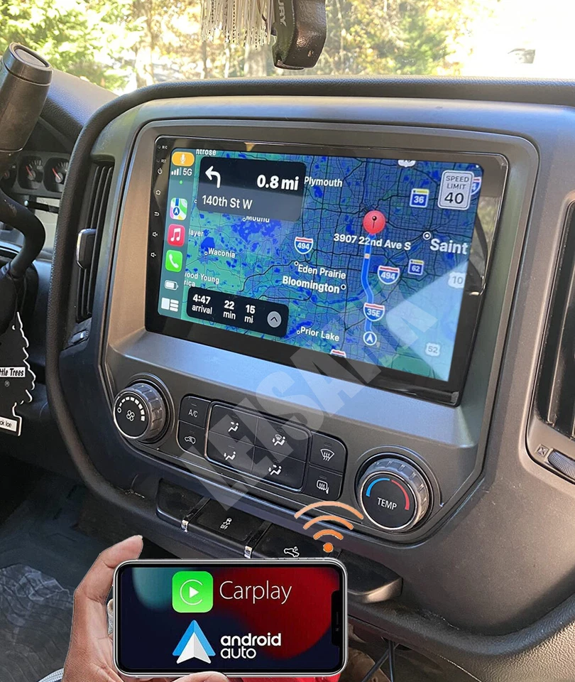 Carplay Stereo Radio For 2015 Chevrolet Silverado 1500 2500 2500HD 3500 3500HD Foto 2 de 4