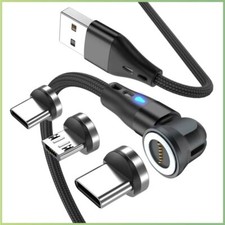 Magnetic 540 Fast Charging Cable Cord Charger For Type-C Micro USB iPhone 17 16