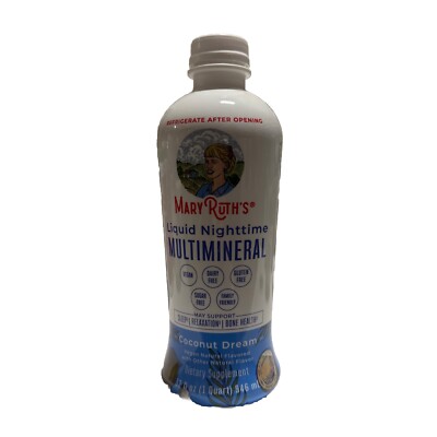 Mary Ruth's Nighttime Multimineral Liquid Coconut Dream 32 Oz Exp 3/2026