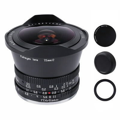 TTartisan 7.5mm F2.0 APS-C MF Fisheye Lens for X/E/Z/RF/EOS-M/M43/L Mount Camera