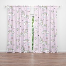 Unicorn Window Curtains colorful Girly Drapery Curtain Panels unicorn nursery