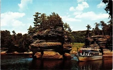 Sugar Bowl Lower Dells Rock Island Boat Trip Wisconsin River Postcard UNP VTG