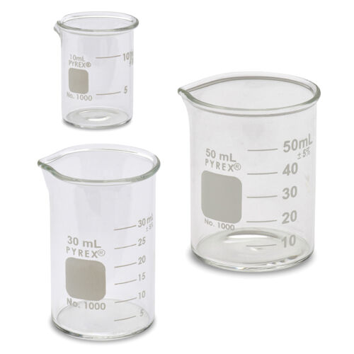 Pyrex 1000 Series Micro Glass Beaker Set Low Form 3 Sizes 10 30 50ml Ebay Pyrex 1000 Series Micro Glass Beaker Set Low Form 3 Sizes 10 30 50ml Ebay