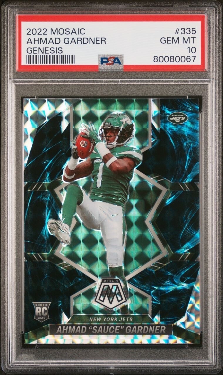 2022 NFL Mosaic Ahmad Sauce Gardner GENESIS ROOKIE #335 PSA 10 Gem Mint RC JETS