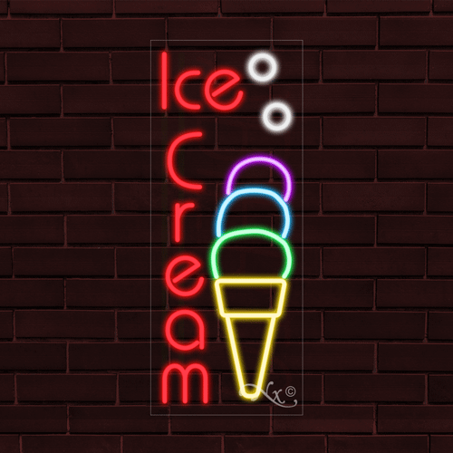 NUEVO "HELADO" con LOGO VERTICAL 30x12x1 PULGADAS LED FLEX VENTANA INTERIOR LETRERO 30992 - Imagen 1 de 1