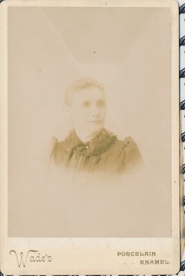 Cabinet Card Antique Photo Woman Wade Franklinville NY Putti Cherub Tissue Cover