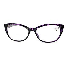 Clear Lens Glasses With Bifocal Reading Lens Women's Rectangular Cat Eye