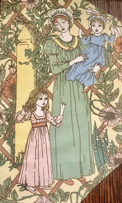 1970 s Jonelle Sugar & Spice Cotton Sew On Panel 16x23cm Lady with two girls