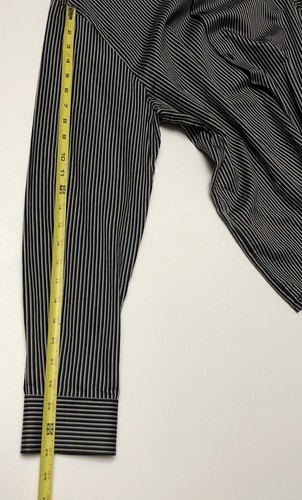 Perry Ellis Black & Grey Strip Button Down Long Sleeve Shirt Men Size Medium - Picture 9 of 10
