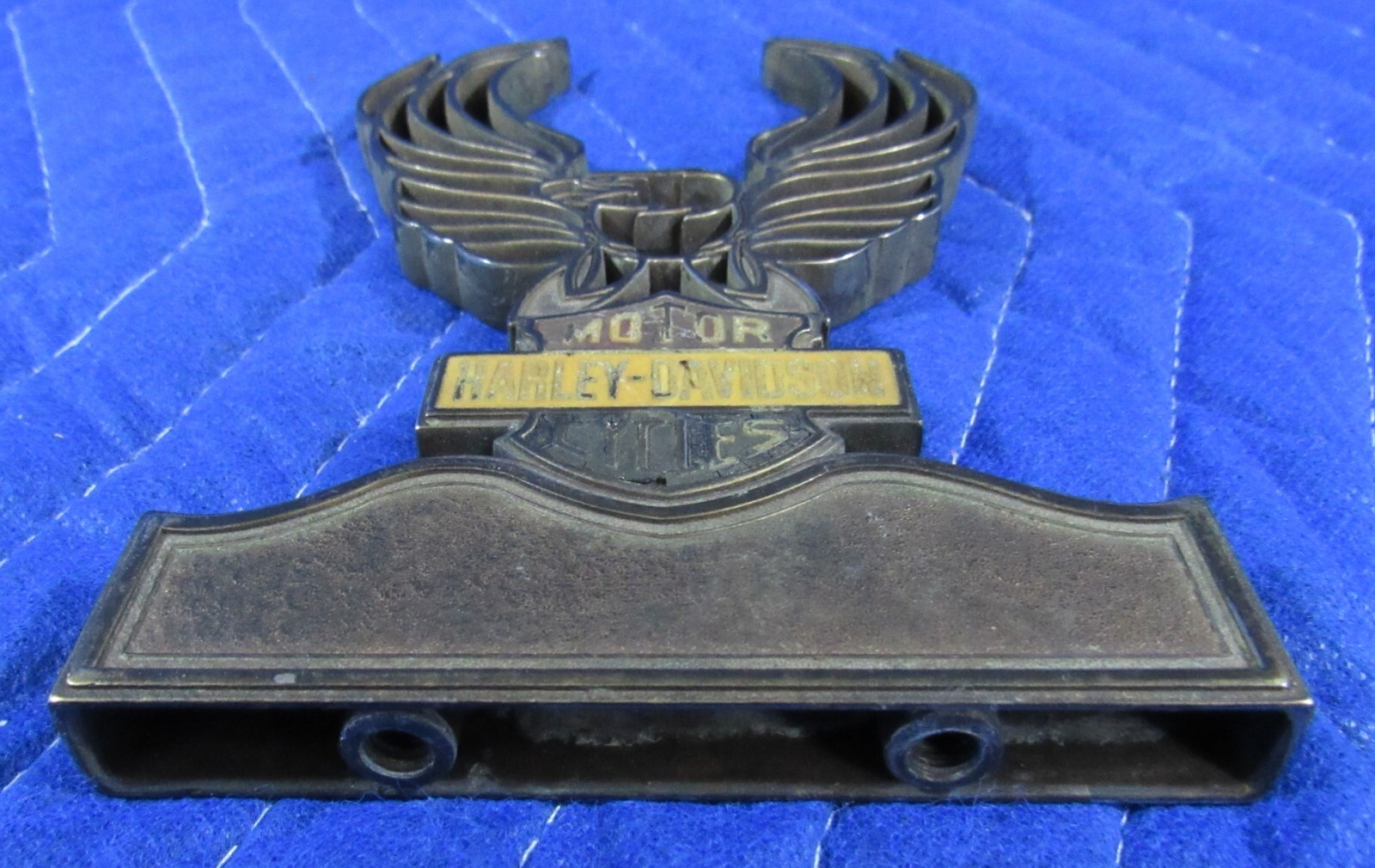 VINTAGE SISSY BAR INSERT EMBLEM HARLEY SHOVELHEAD PANHEAD SPORTSTER