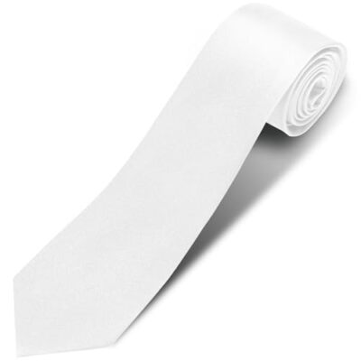 Men's Ties Solid Pure Color 3.15'' (8CM) Necktie Plain Formal Black Ties White