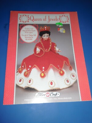 Faserhandwerk Häkelanleitung Königin der Juwelen Kleid Outfit Royal 15'' Puppen FCM 246