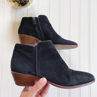 Sam Edelman Black Suede Leather 'PETTY' Ankle Boot Women's
