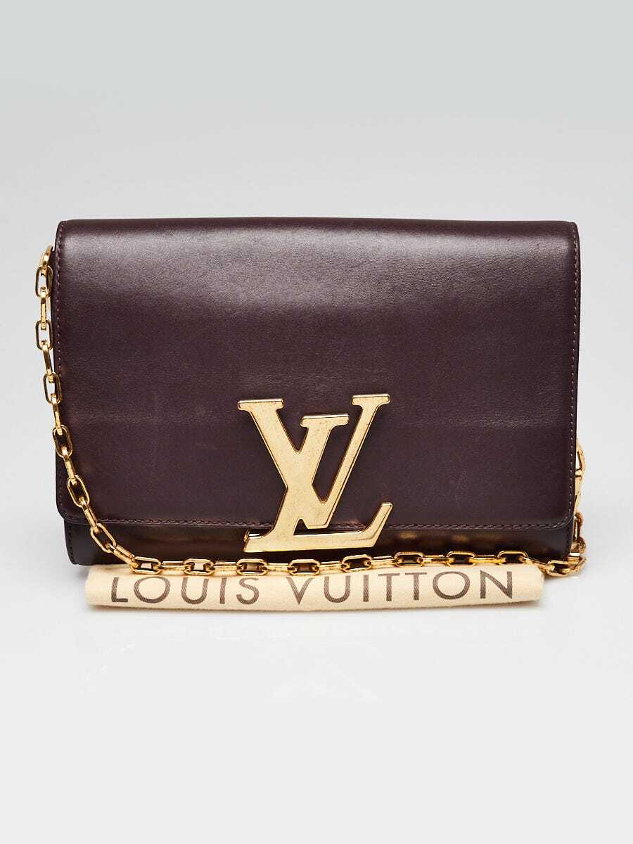 Louis Vuitton Quetsche Box Calfskin Leather Chain Louise GM Clutch
