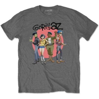 Gorillaz 'Group Circle Rise' (Grau) T-Shirt - NEU & OFFIZIELL!