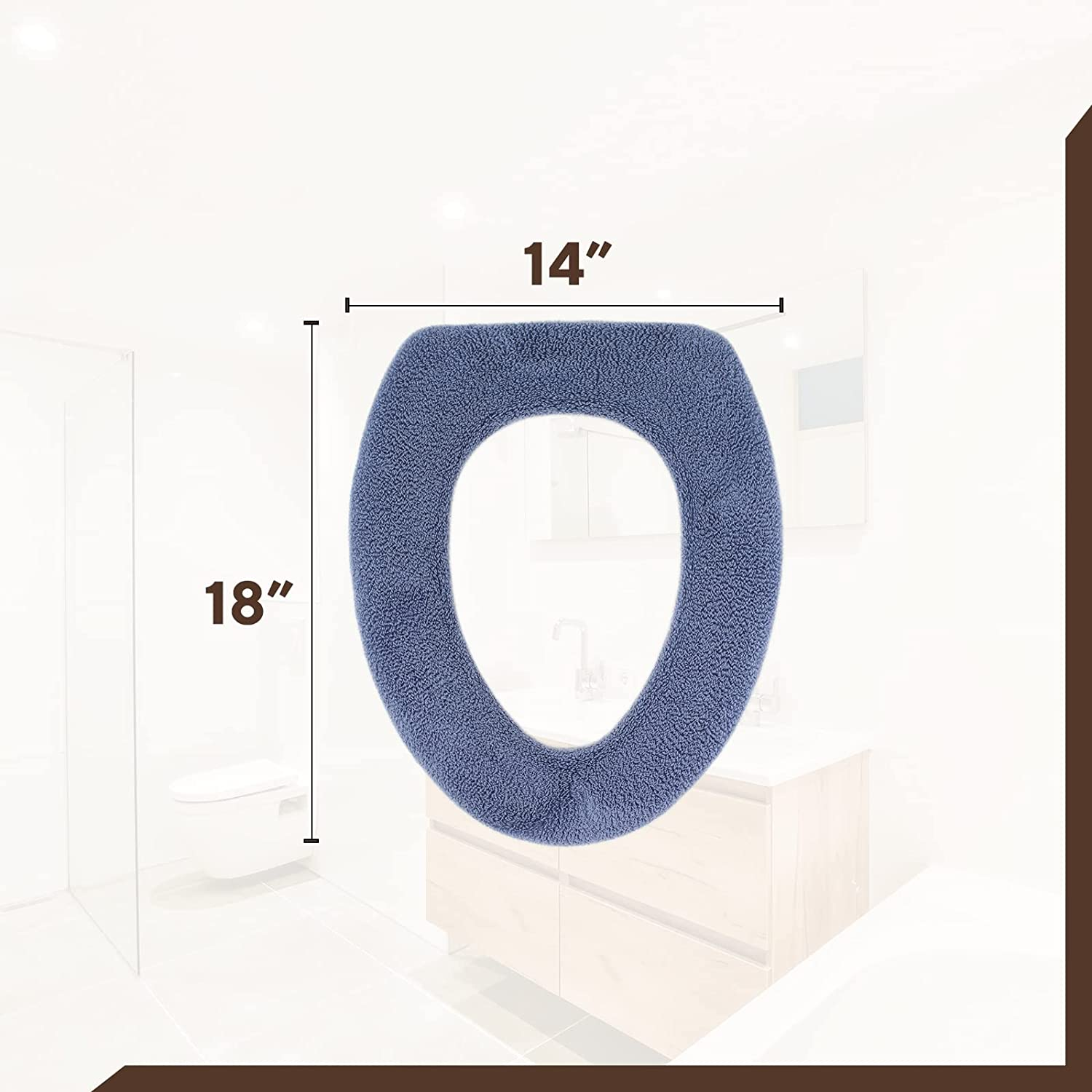 Soft Toilet Seat Cover Plush, Thick Fabric Toilet Seat