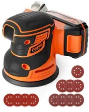FIILPOW Cordless Random Orbital Sander, 20V Brushless Sander with Battery