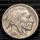 1937 Buffalo Nickel 5 Cents Coin Avg Circ