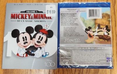 MICKEY & MINNIE 10 CLASSIC SHORTS, Vol 1 Blu-Ray + DVD +Digital +