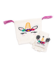 Muk Luks Little Kids' Unicorn Hat and Mittens Set Animal Hat One Size 2-6y Girls